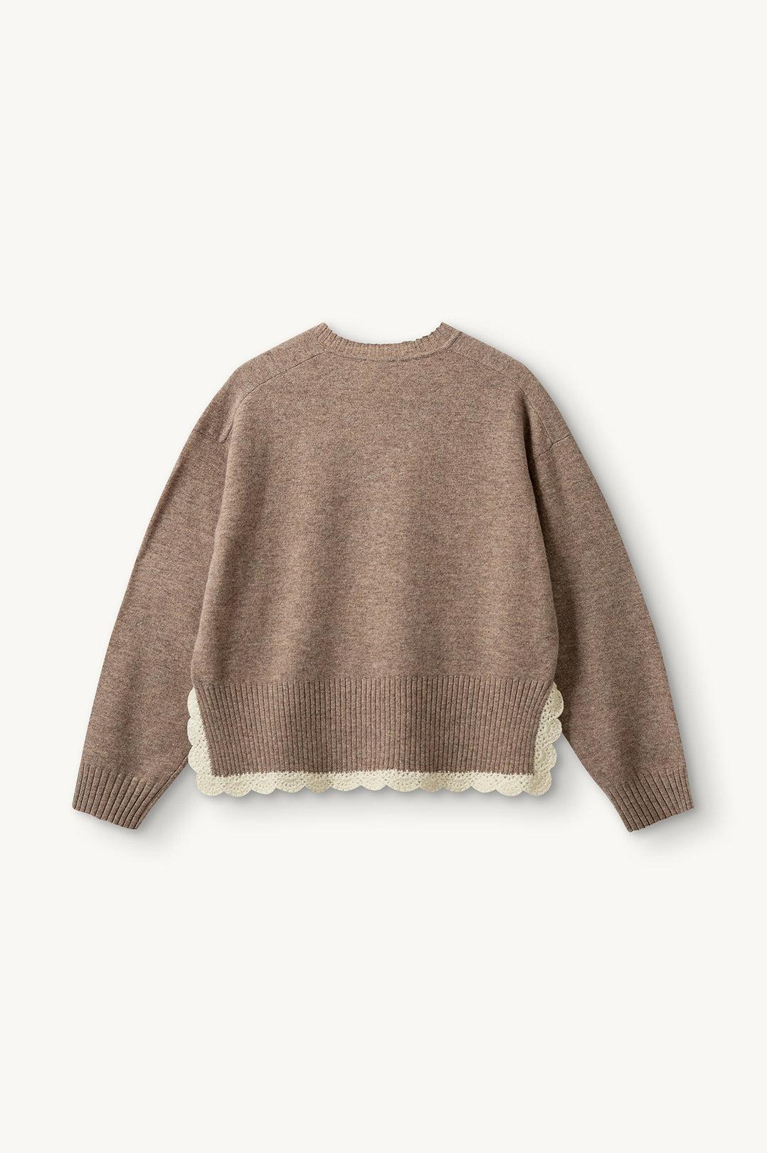 The Garment-Como Crochet V-Neck Beige Melange-dgallerystore
