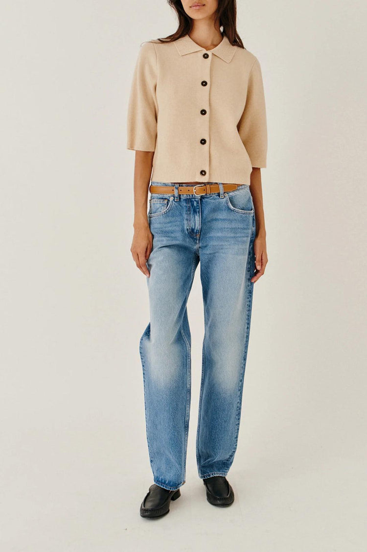 The Garment-Como cropped cardigan macadamia-dgallerystore