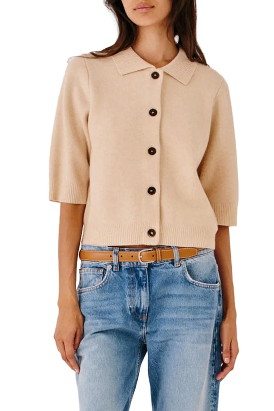 The Garment-Como cropped cardigan macadamia-dgallerystore