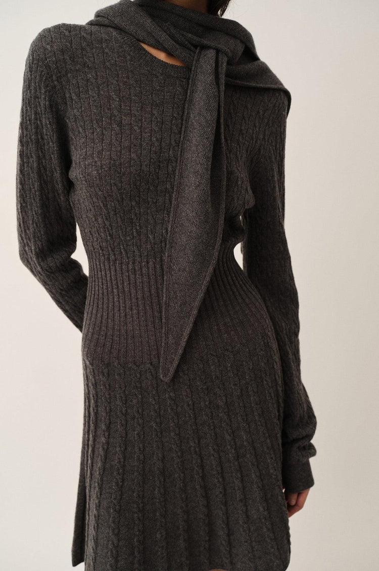 The Garment-Como cute dress grey melange-dgallerystore