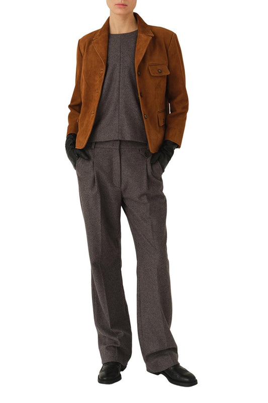 The Garment-Suede fitted jacket hazelnut-dgallerystore