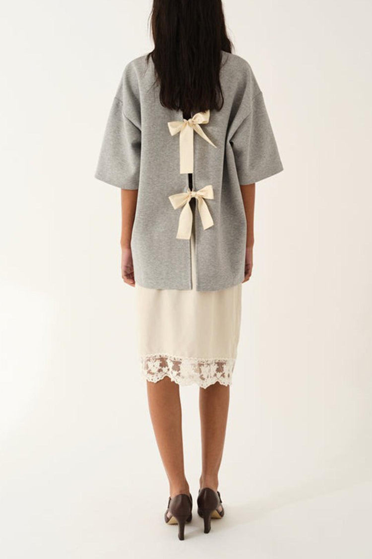 The Garment-TG Bow Tee Grey Melange-dgallerystore