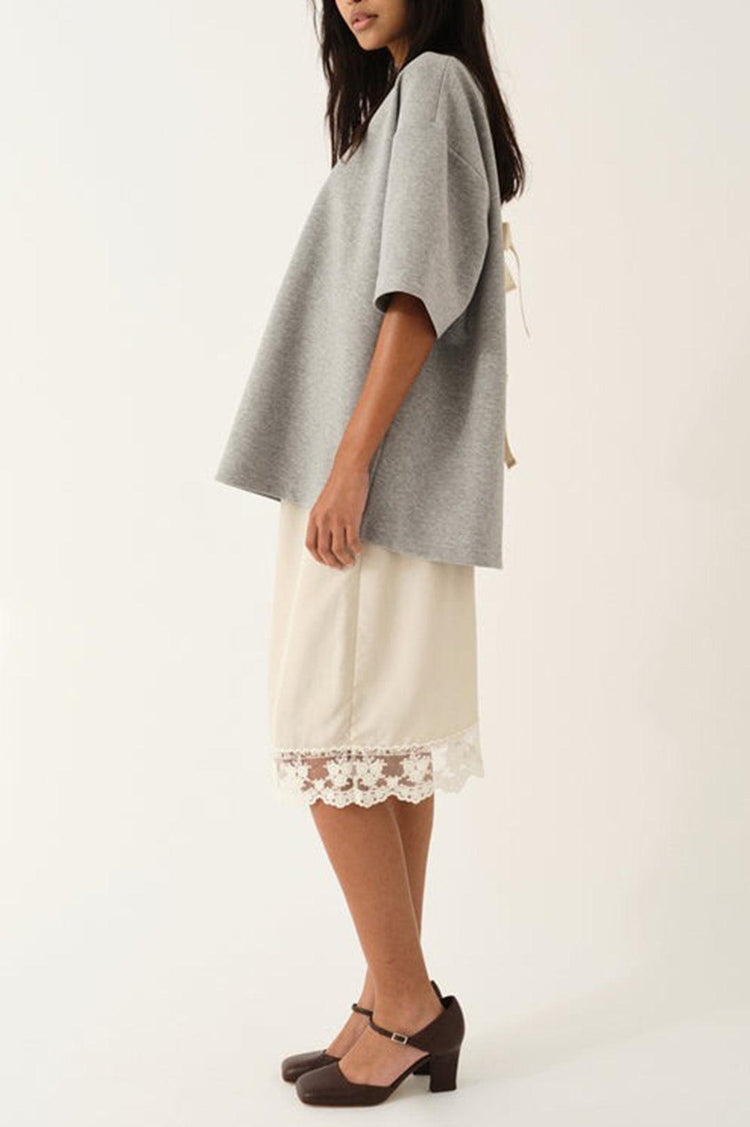 The Garment-TG Bow Tee Grey Melange-dgallerystore