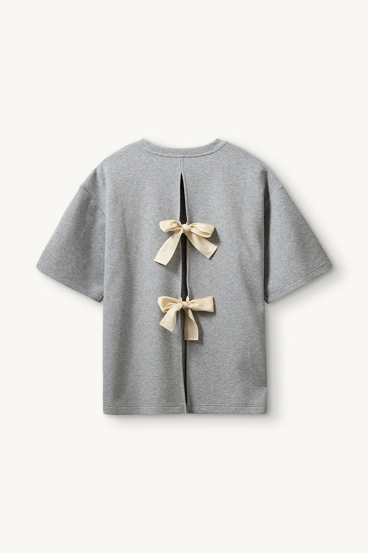The Garment-TG Bow Tee Grey Melange-dgallerystore