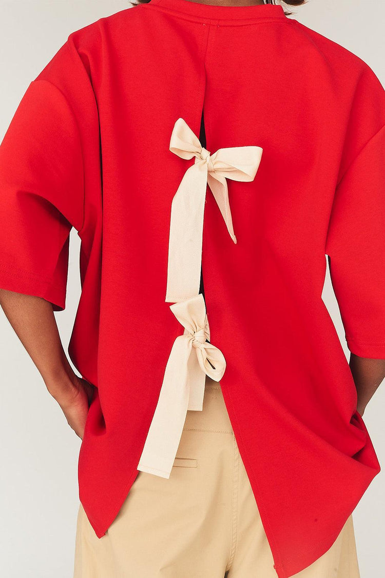 The Garment-Tg bow tee red-dgallerystore