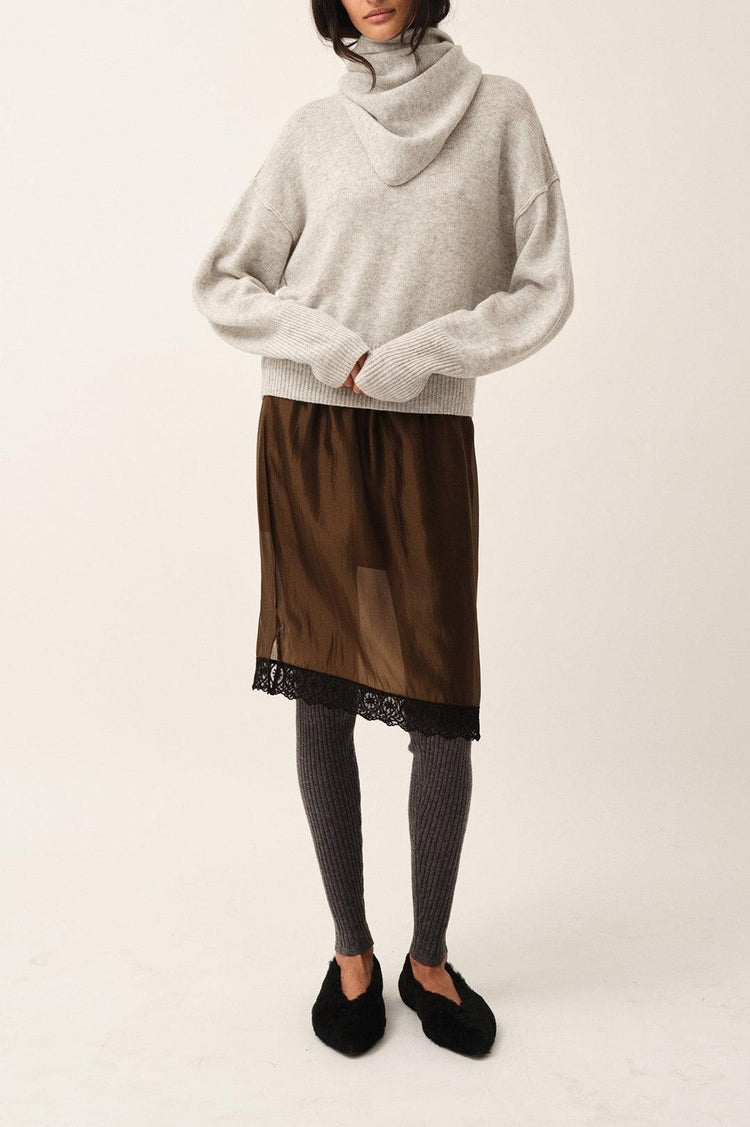 The Garment-Volmer back knit heather grey melange-dgallerystore