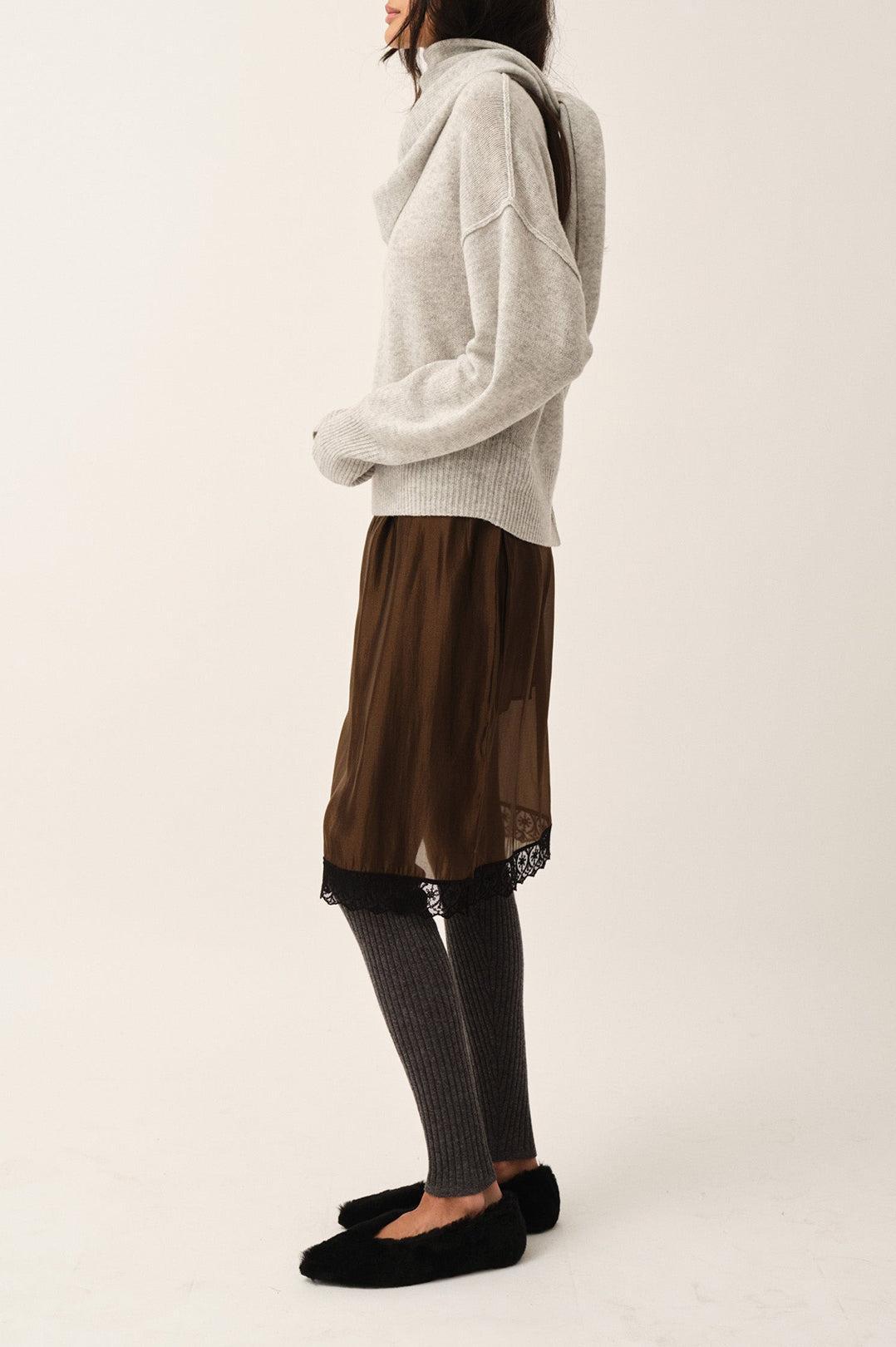 The Garment-Volmer back knit heather grey melange-dgallerystore