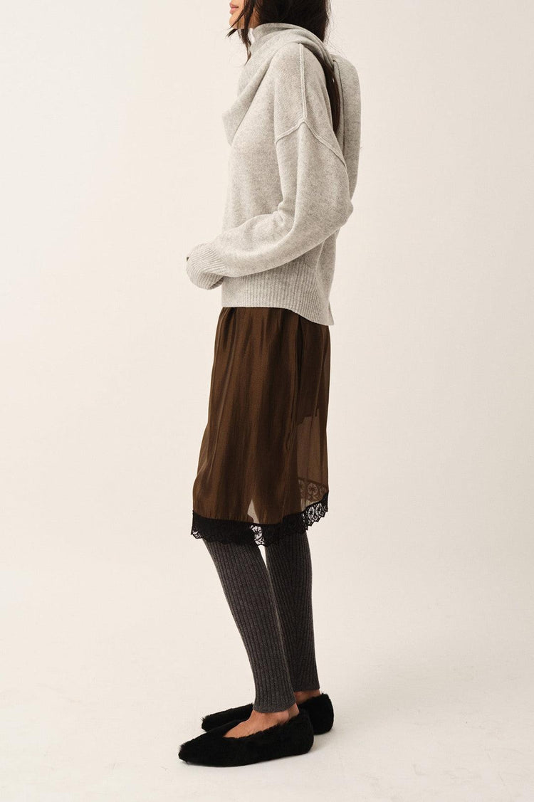 The Garment-Volmer back knit heather grey melange-dgallerystore
