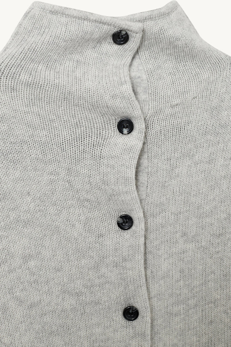 The Garment-Volmer back knit heather grey melange-dgallerystore