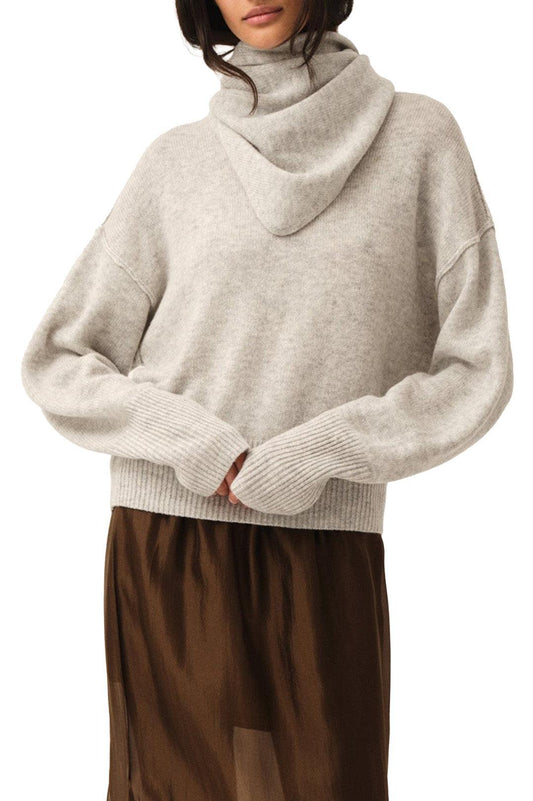 The Garment-Volmer back knit heather grey melange-dgallerystore