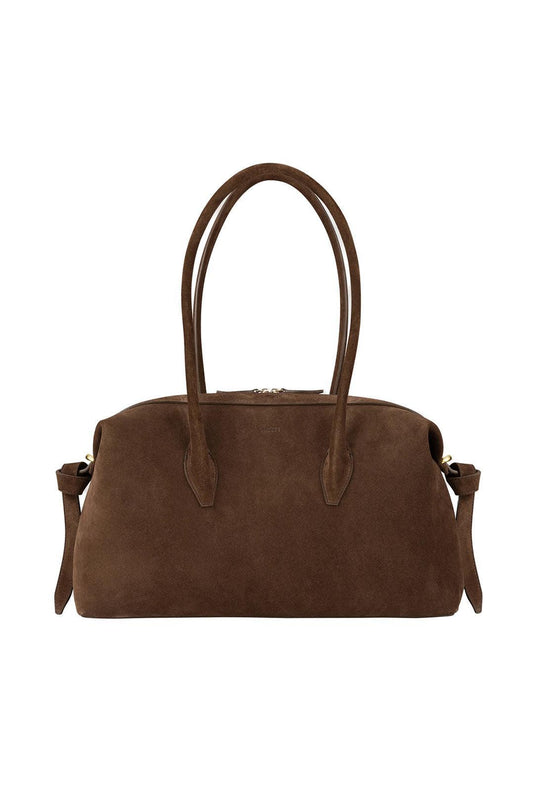 Yuzefi-Brioche Duffle Chocolate Suede-dgallerystore