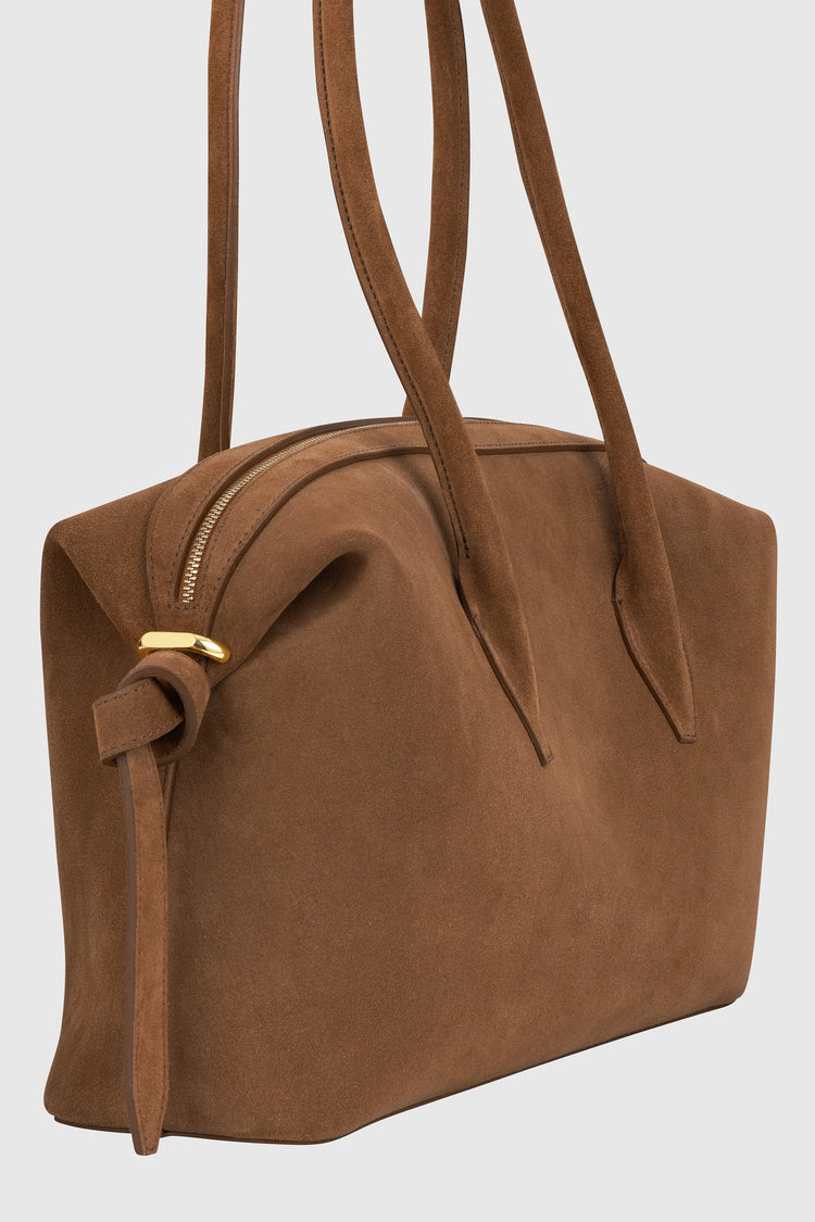 Yuzefi-Brioche Duffle Cognac Suede-dgallerystore