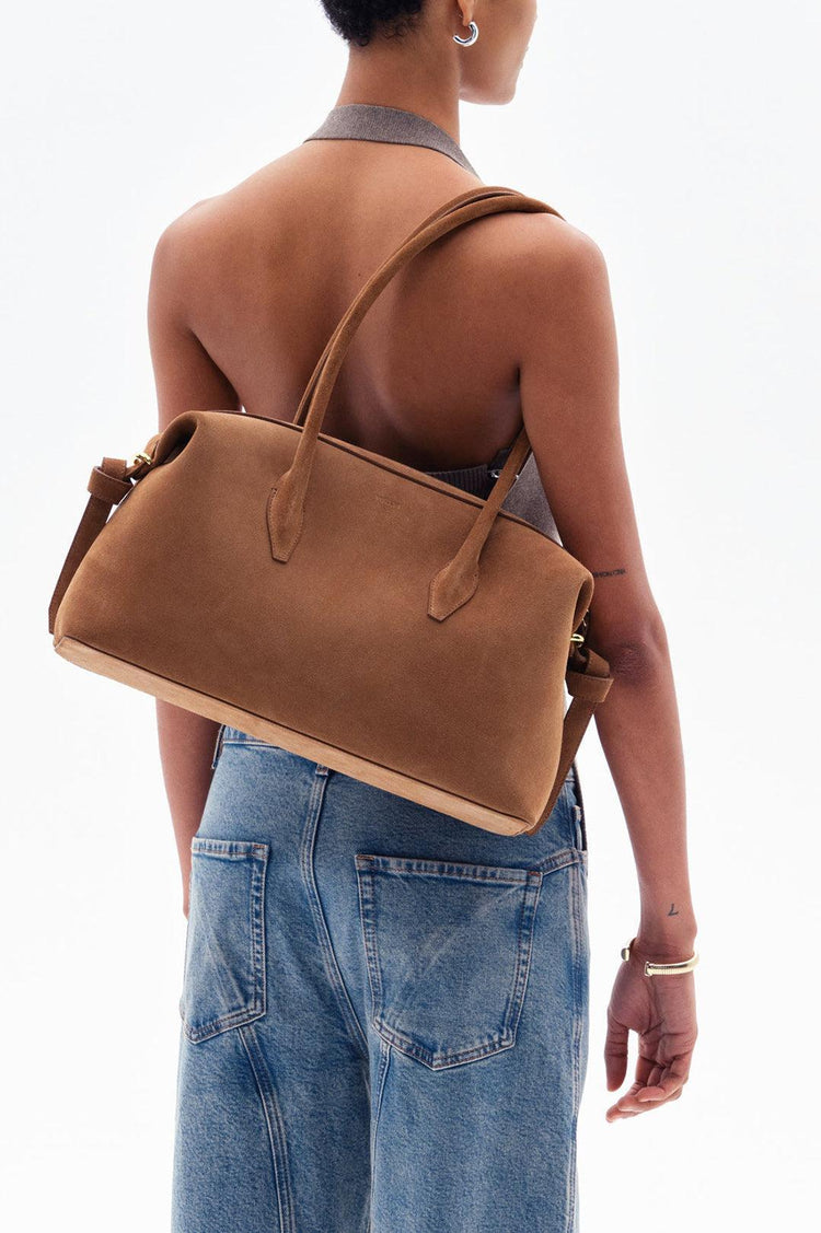 Yuzefi-Brioche Duffle Cognac Suede-dgallerystore