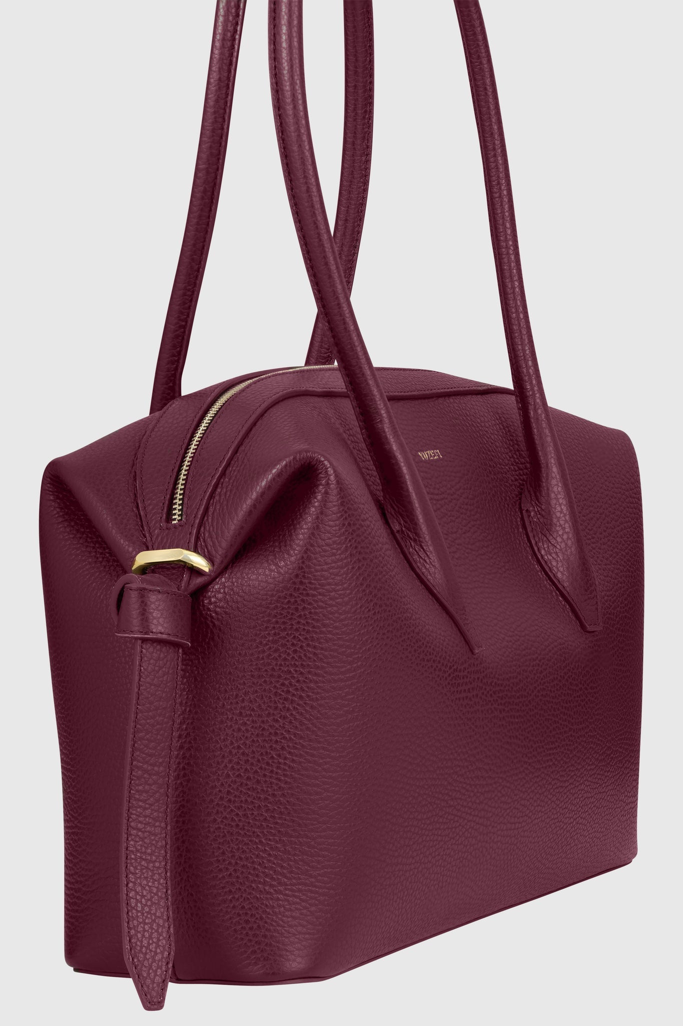 Yuzefi-Brioche Duffle Wine Pebble Grained Leather-dgallerystore