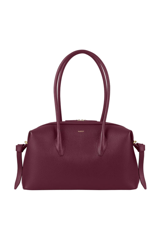 Yuzefi-Brioche Duffle Wine Pebble Grained Leather-dgallerystore