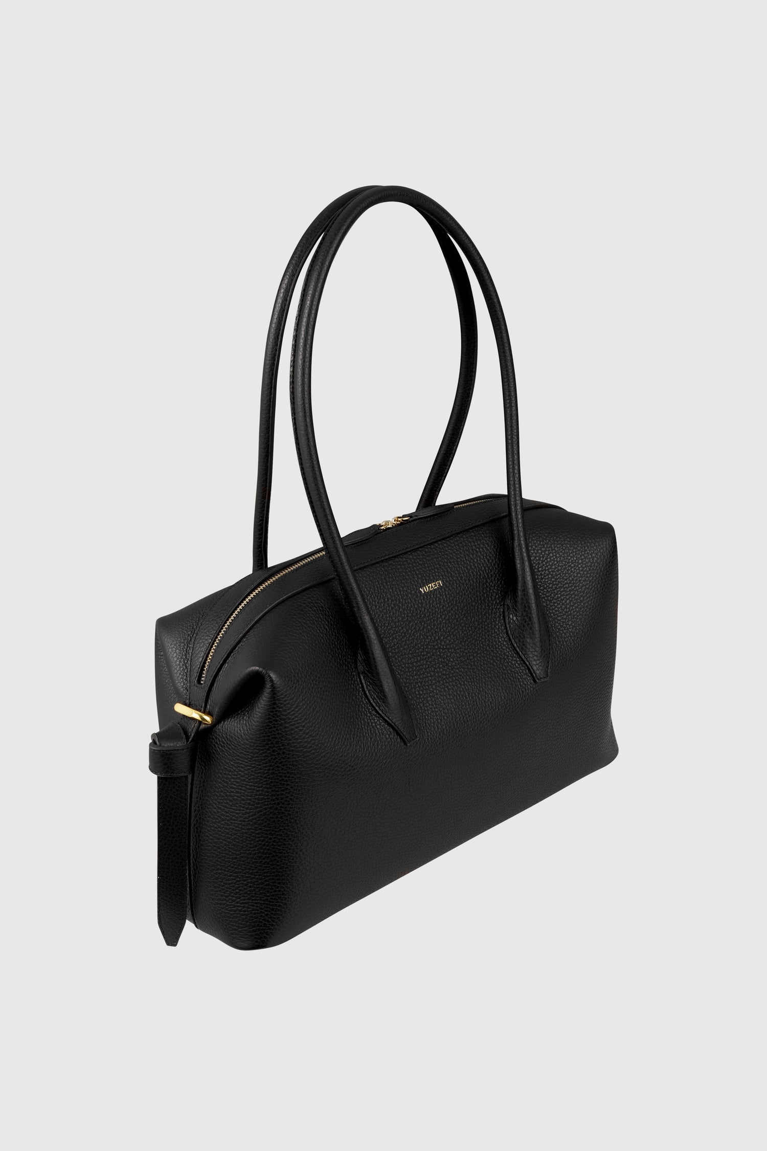 Yuzefi-Brioche duffle black pebble grained leather-dgallerystore