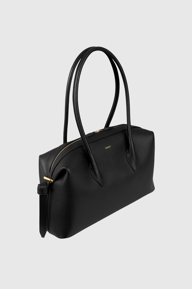 Yuzefi-Brioche duffle black pebble grained leather-dgallerystore