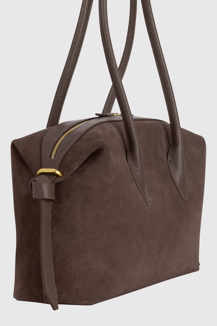 Yuzefi-Brioche duffle nutmeg suede-dgallerystore