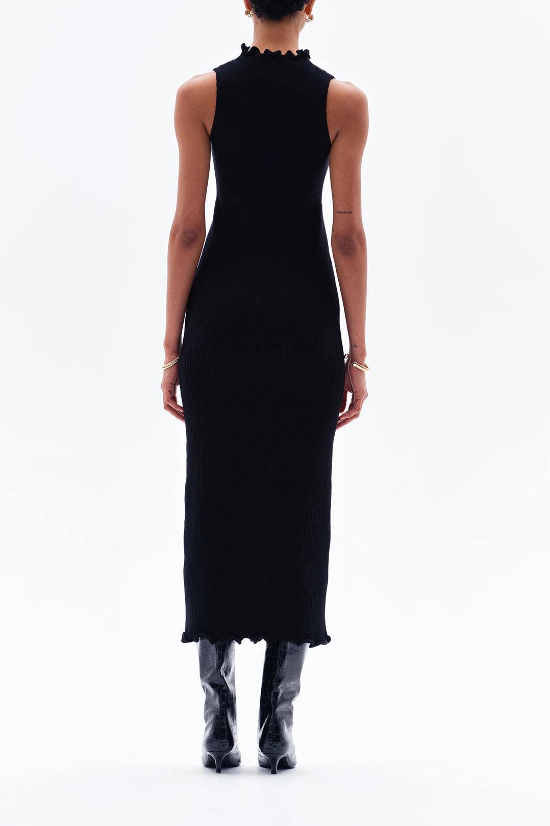 Yuzefi-Exe Rib Maxi Dress Black-dgallerystore