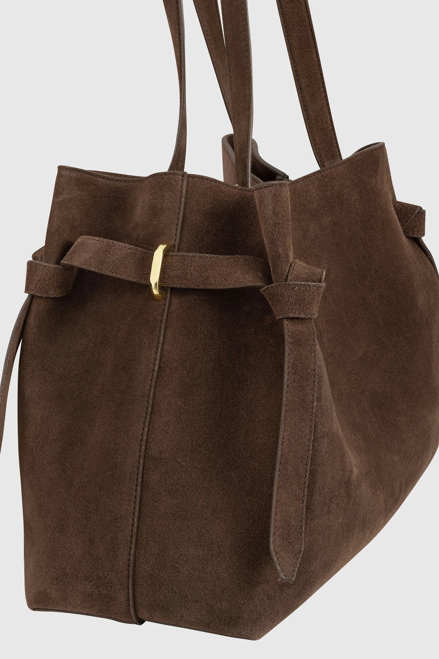 Yuzefi-Gyoza Tote Chocolate Suede-dgallerystore