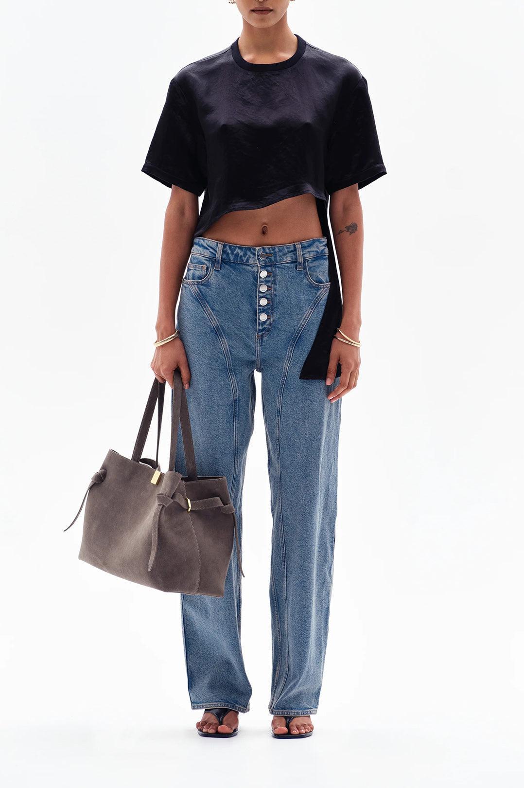 Yuzefi Gyoza Tote Taupe Suede YUZPF25-HB-GZT-S018 GYOZA TOTE