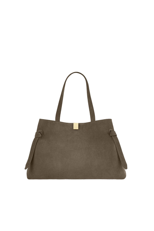 Yuzefi-Gyoza Tote Taupe Suede-dgallerystore