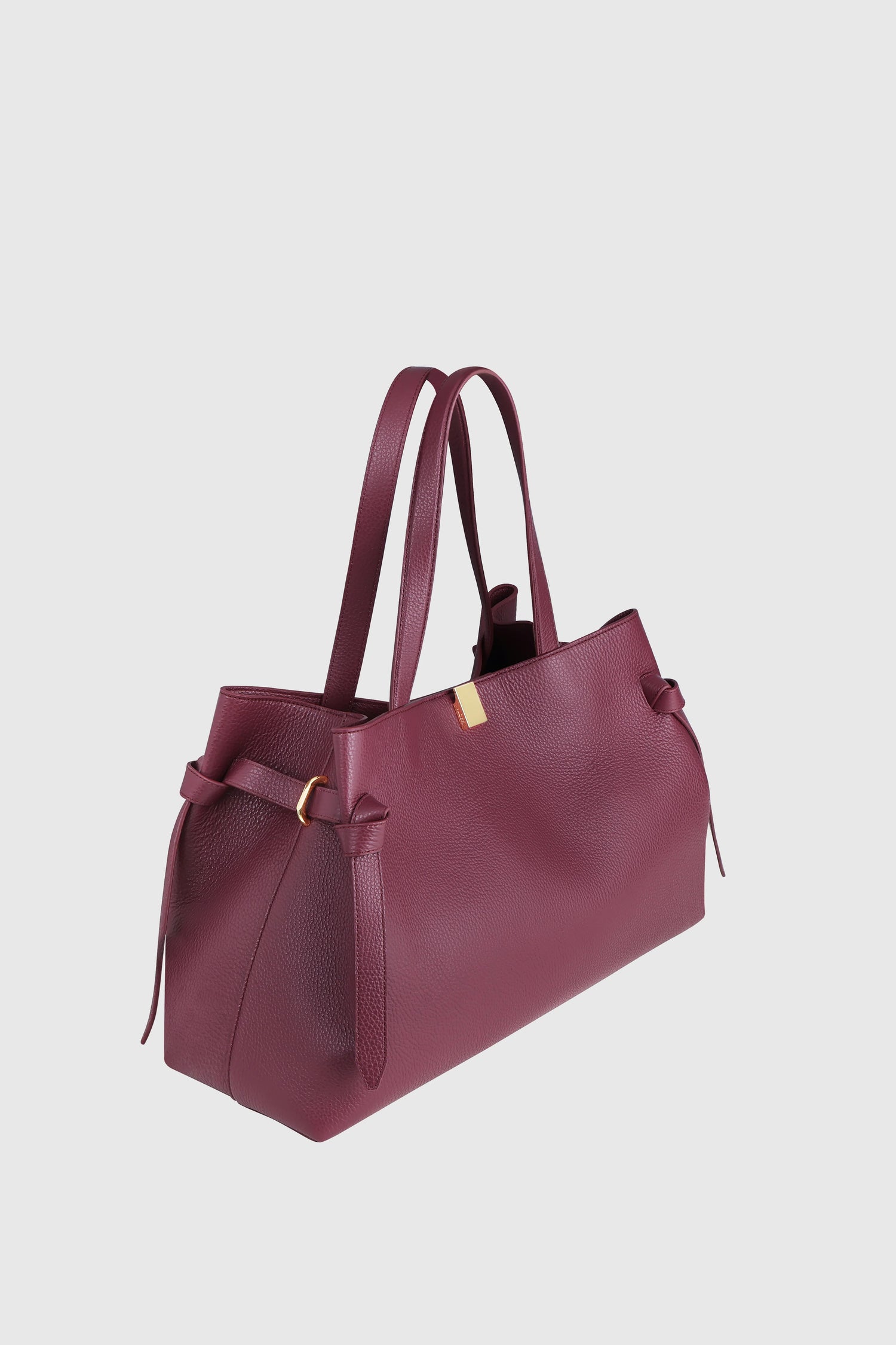 Yuzefi-Gyoza Tote Wine Pebble Grained Leather-dgallerystore