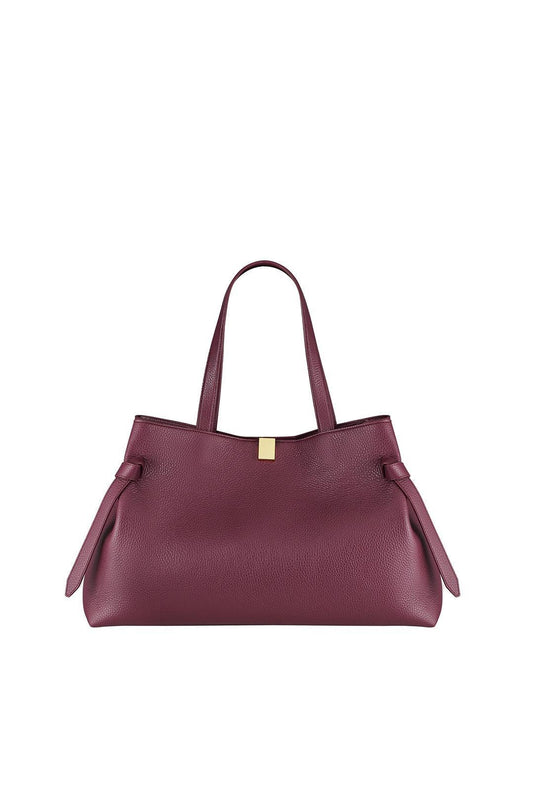 Yuzefi-Gyoza Tote Wine Pebble Grained Leather-dgallerystore
