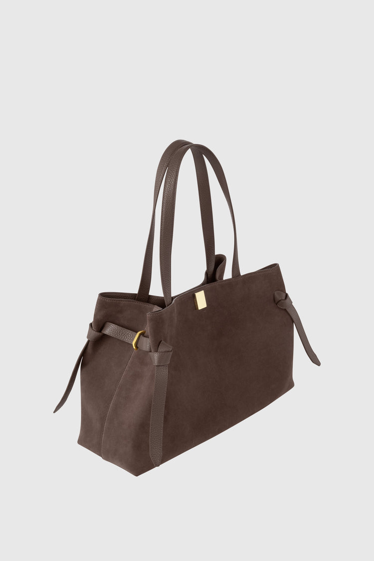 Yuzefi-Gyoza tote nutmeg suede-dgallerystore