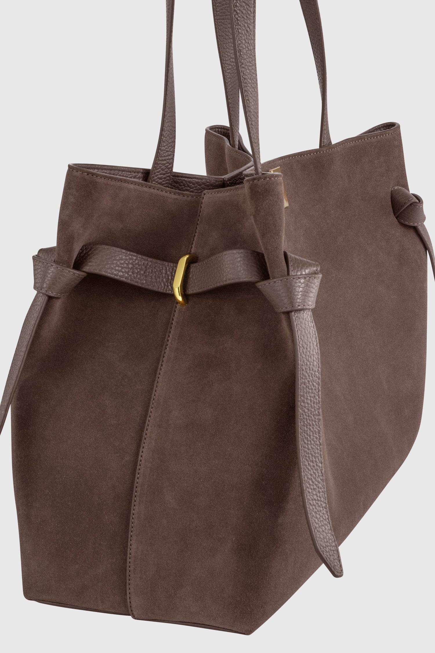 Yuzefi-Gyoza tote nutmeg suede-dgallerystore