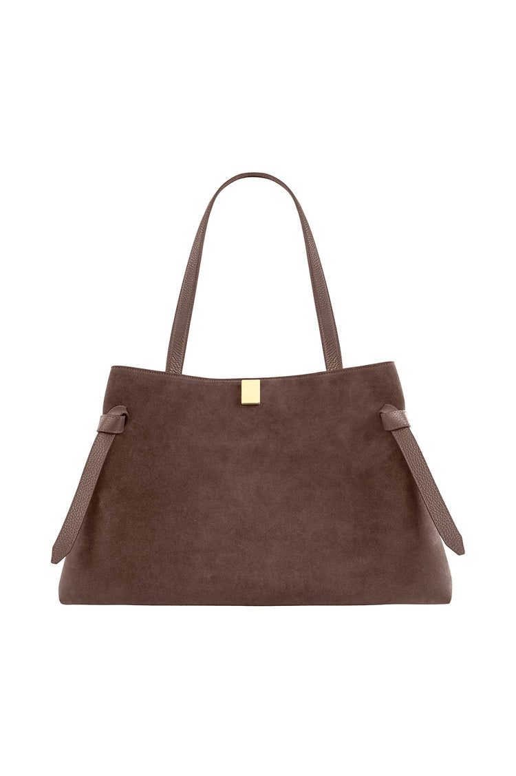 Yuzefi-Gyoza tote nutmeg suede-dgallerystore