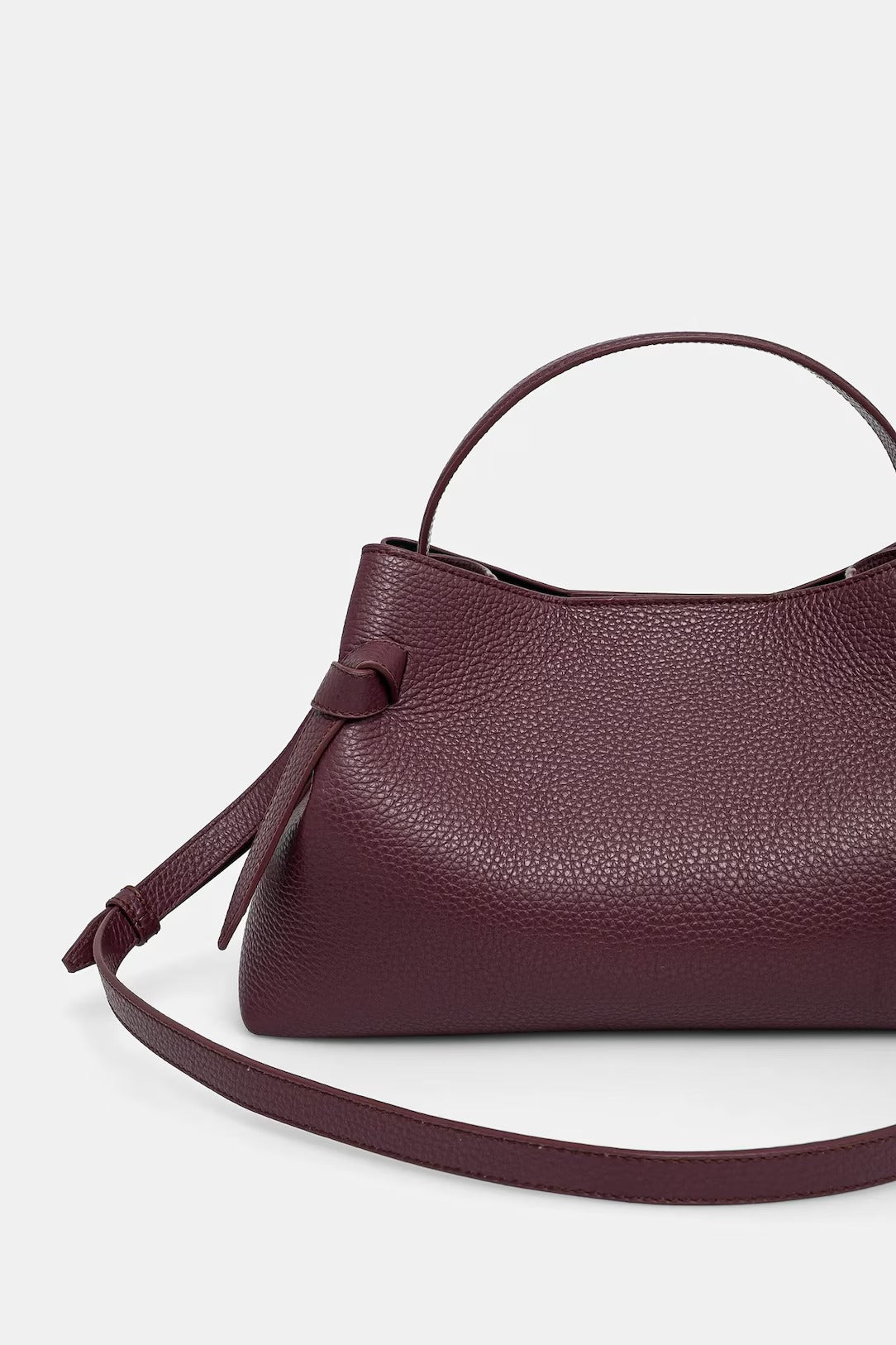 Yuzefi-Gyoza wine pebble grained leather-dgallerystore
