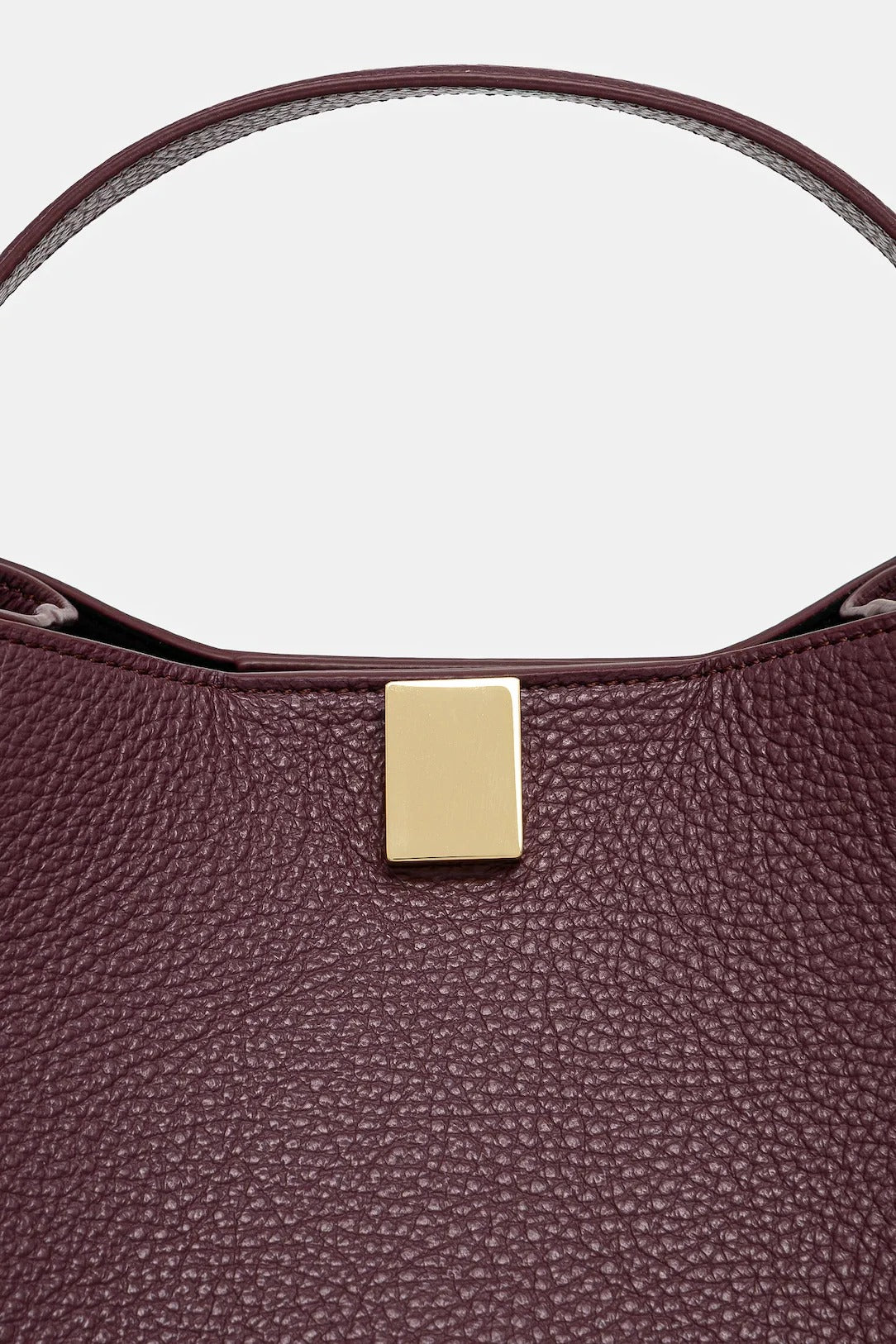 Yuzefi-Gyoza wine pebble grained leather-dgallerystore