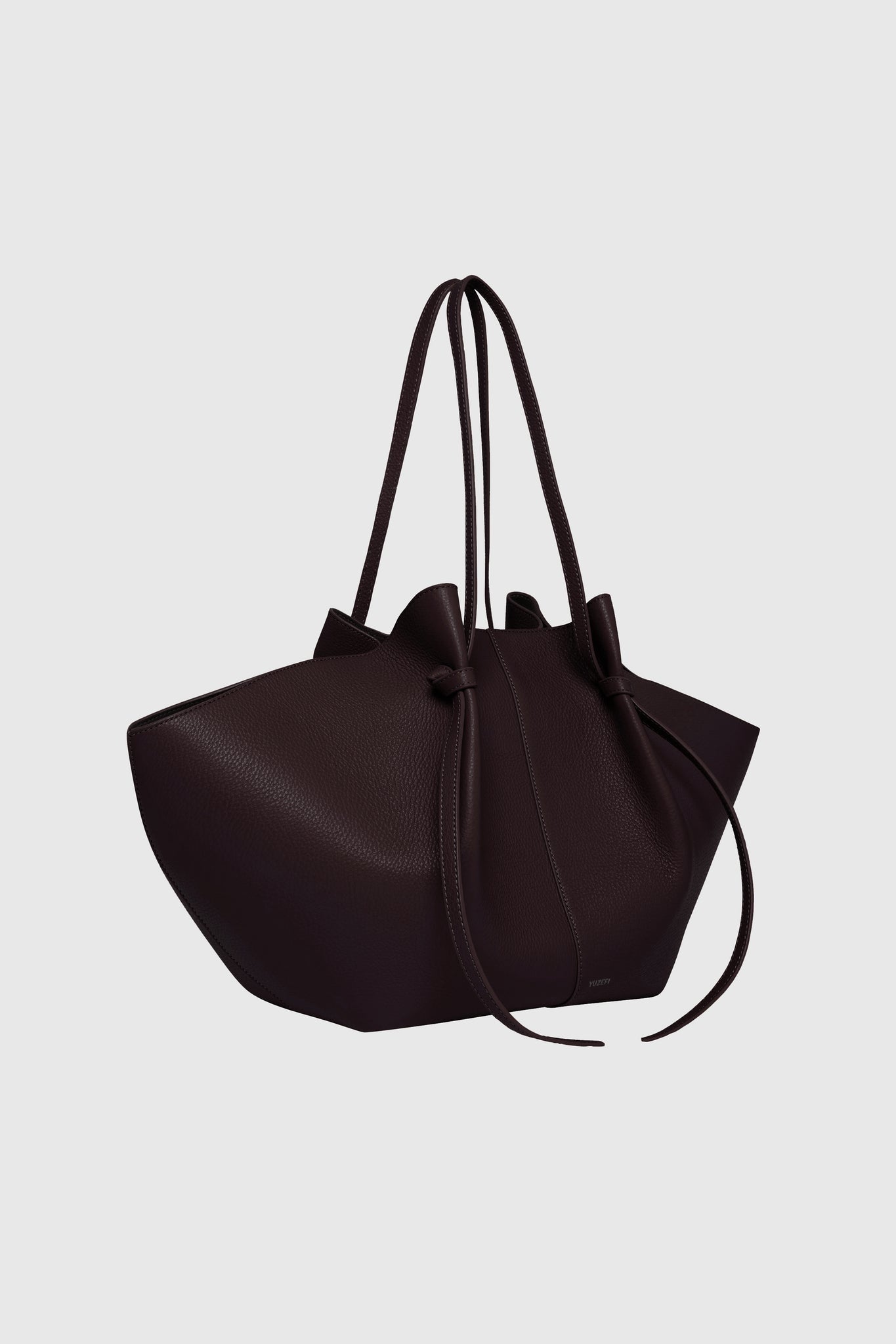 Yuzefi-Large mochi cassis pebble grained leather-dgallerystore