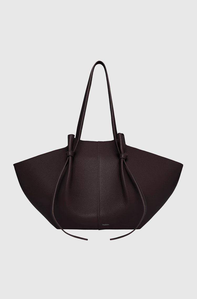 Yuzefi-Large mochi cassis pebble grained leather-dgallerystore