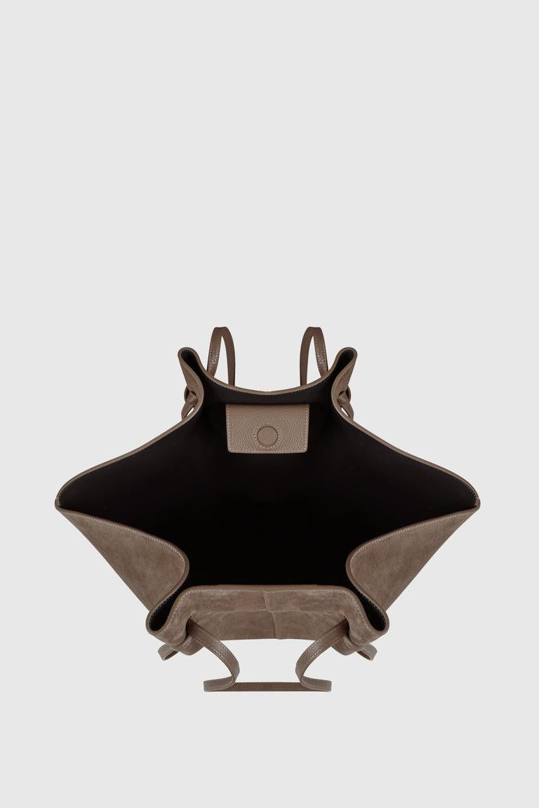 Yuzefi-Large mochi taupe suede-dgallerystore