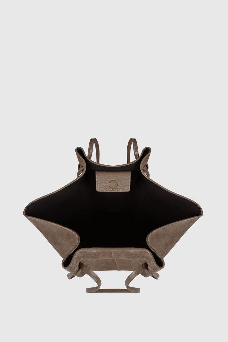 Yuzefi-Large mochi taupe suede-dgallerystore