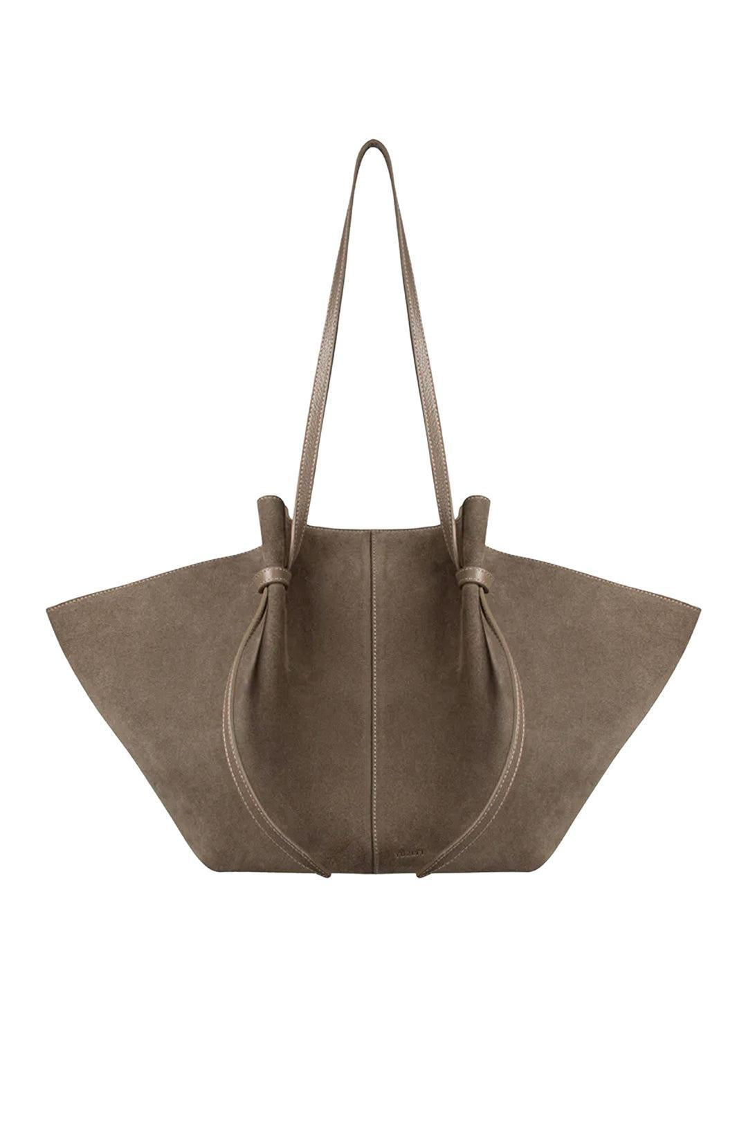 Yuzefi-Large mochi taupe suede-dgallerystore