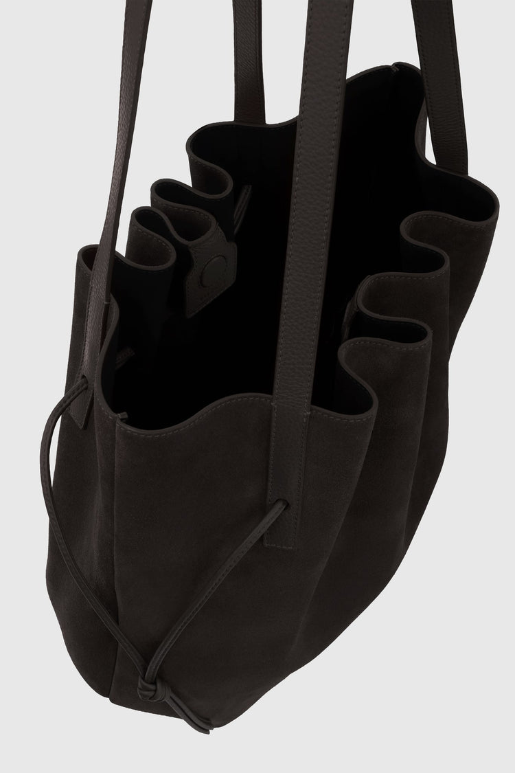 Yuzefi-Scallop tote ganache suede-dgallerystore