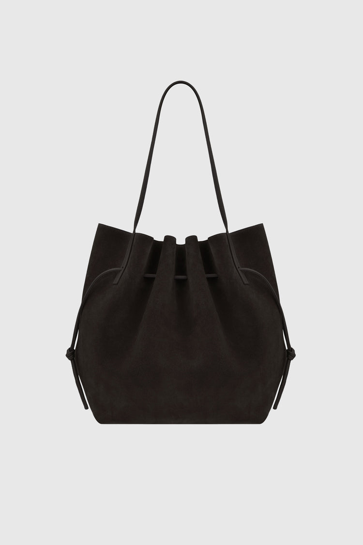 Yuzefi-Scallop tote ganache suede-dgallerystore