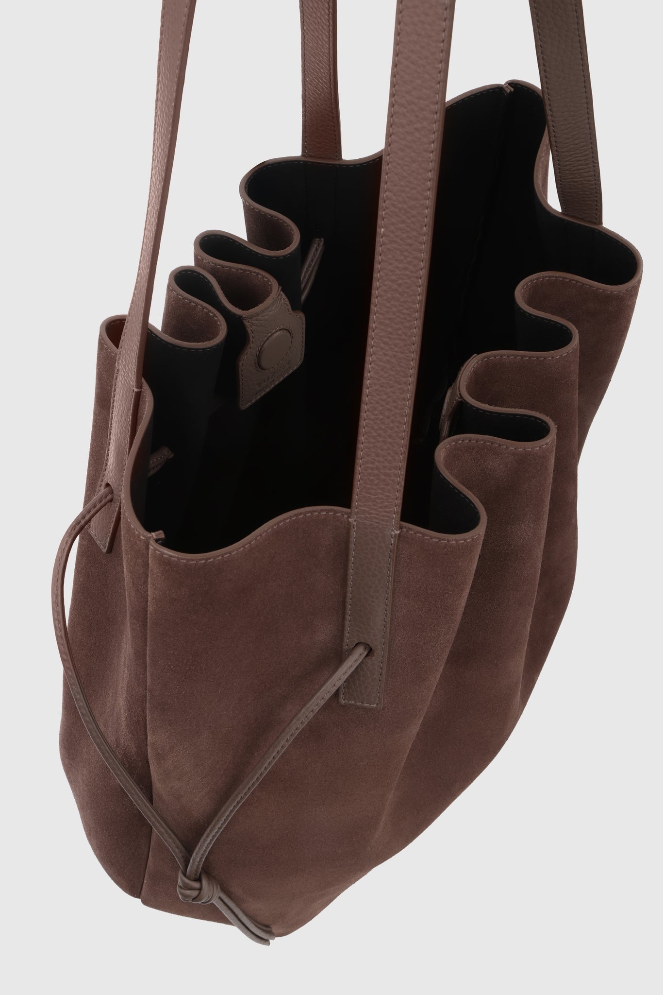 Yuzefi-Scallop tote nutmeg suede-dgallerystore