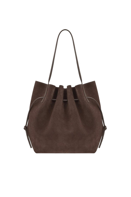 Yuzefi-Scallop tote nutmeg suede-dgallerystore