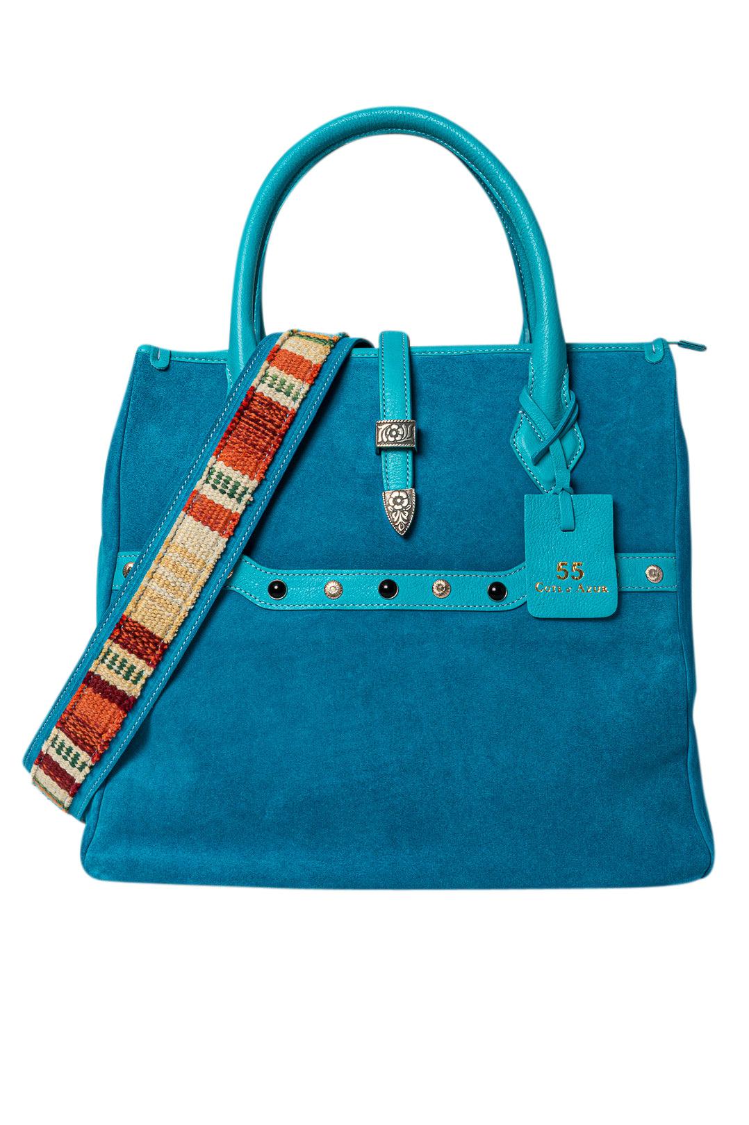 55 Cote D'Azur-Suede leather handbag-dgallerystore