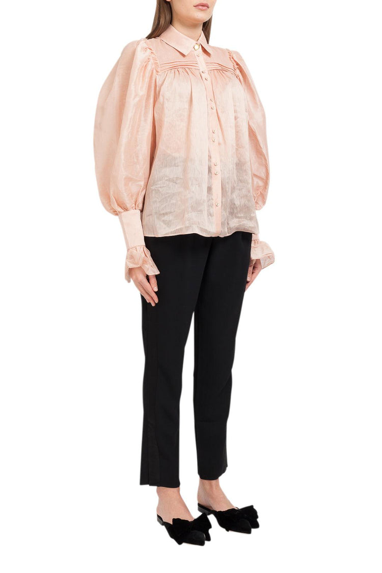 Aje-Palms blouse with bishop sleeves-dgallerystore