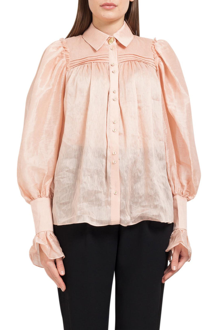 Aje-Palms blouse with bishop sleeves-dgallerystore