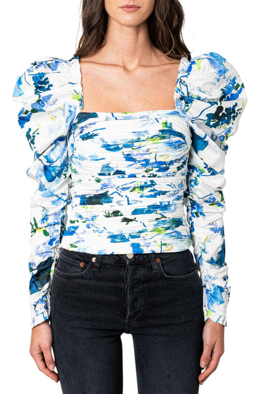 Aje-Ruffled flower top-dgallerystore