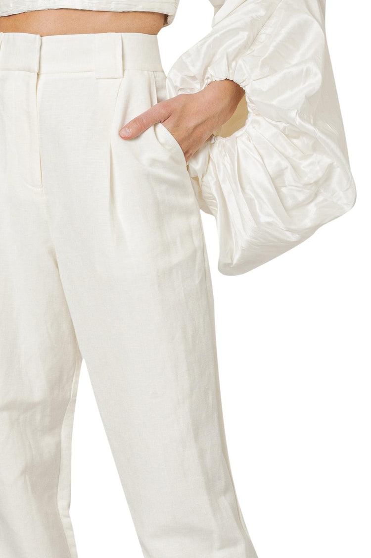 Aje-Tailored linen trousers-dgallerystore