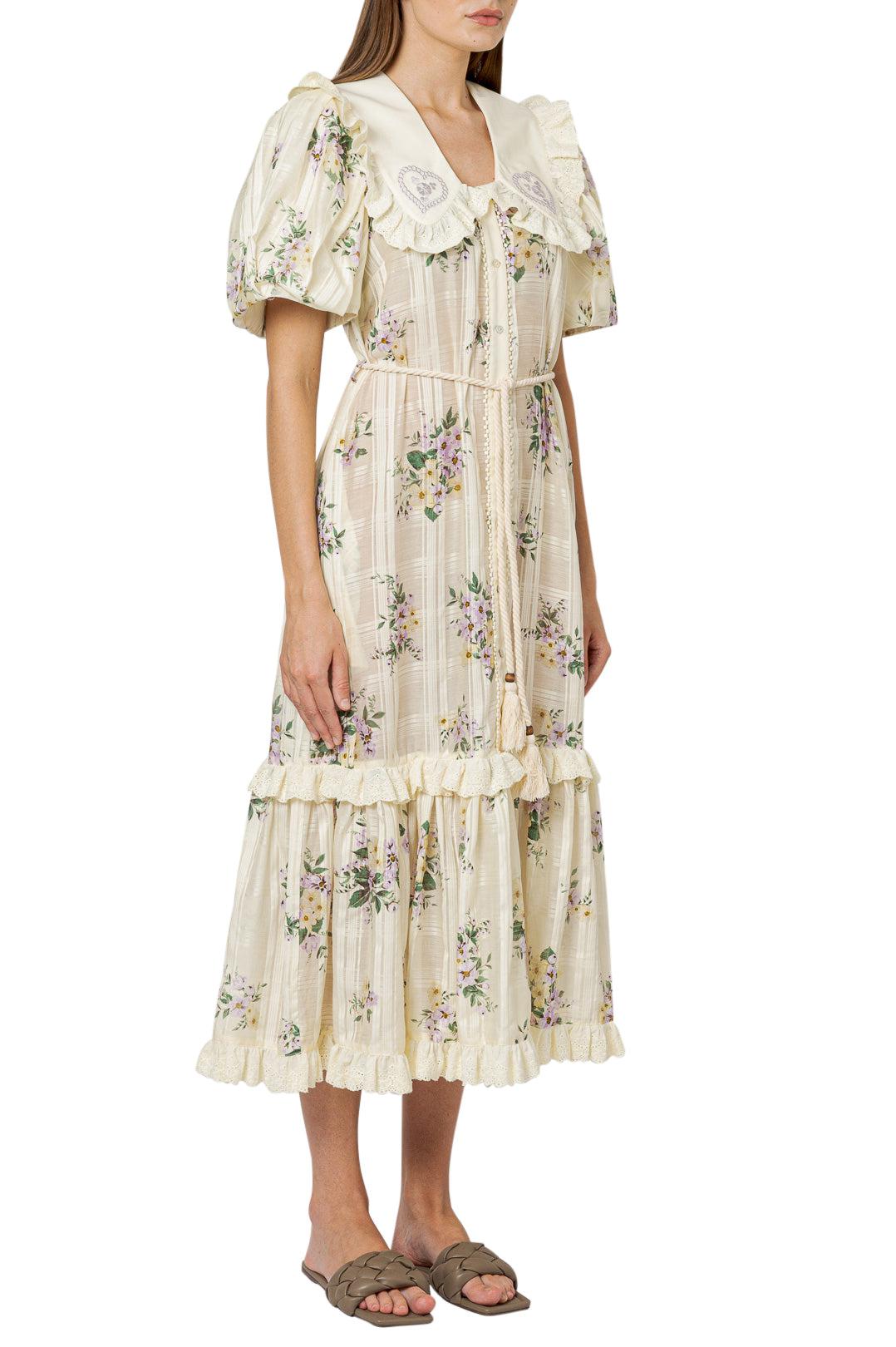 Alemais-Flared ruffled long dress-dgallerystore