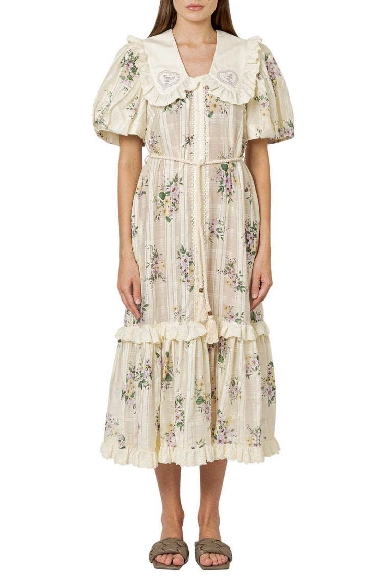 Alemais-Flared ruffled long dress-dgallerystore