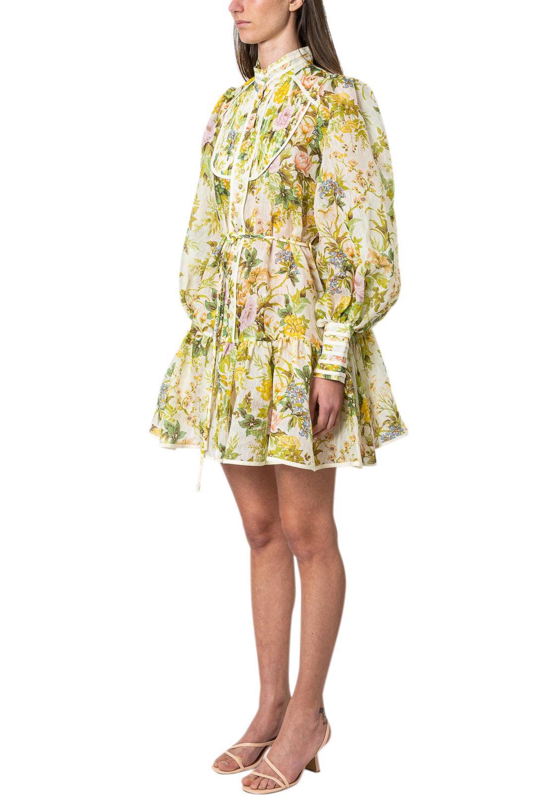 Alemais-Ruffled floral mini dress-dgallerystore